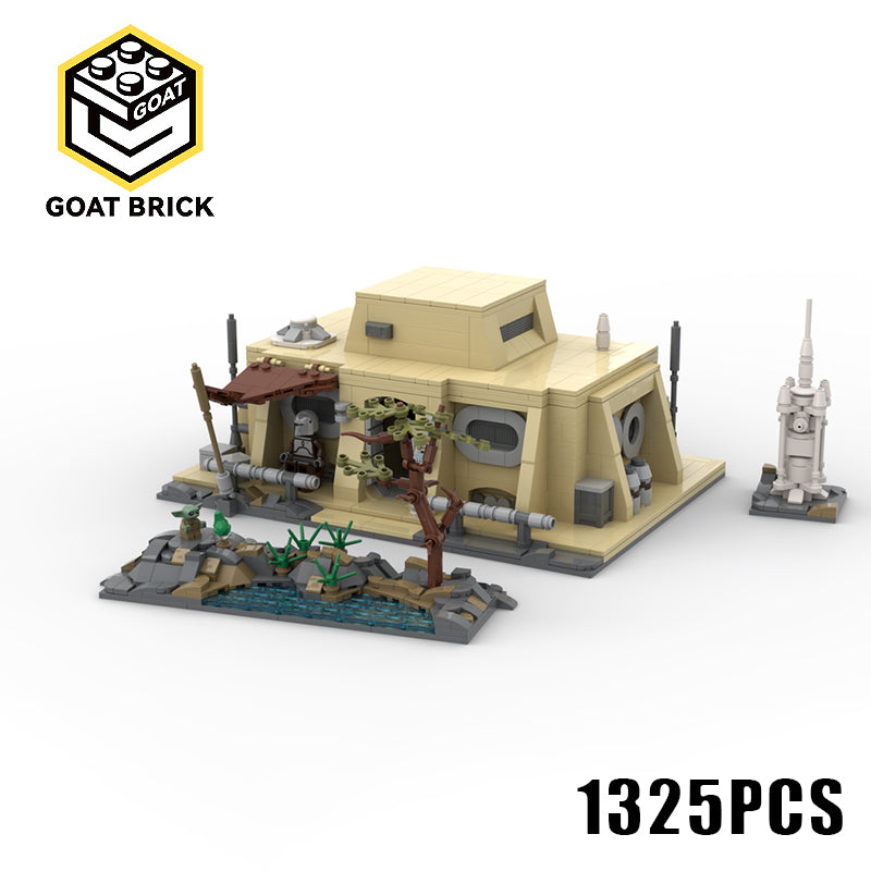 Goat Bricks Star Movie The Mandalorian's Cabin Building Blocks Model