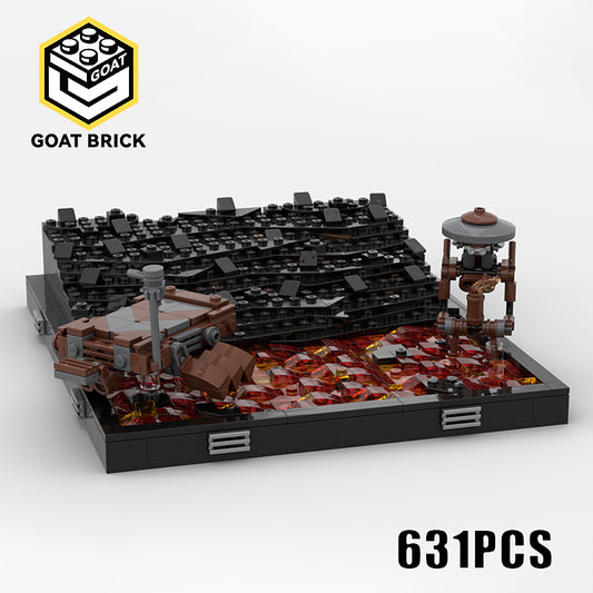 Goat Bricks Mustafar duel Diorama Building Blocks Model