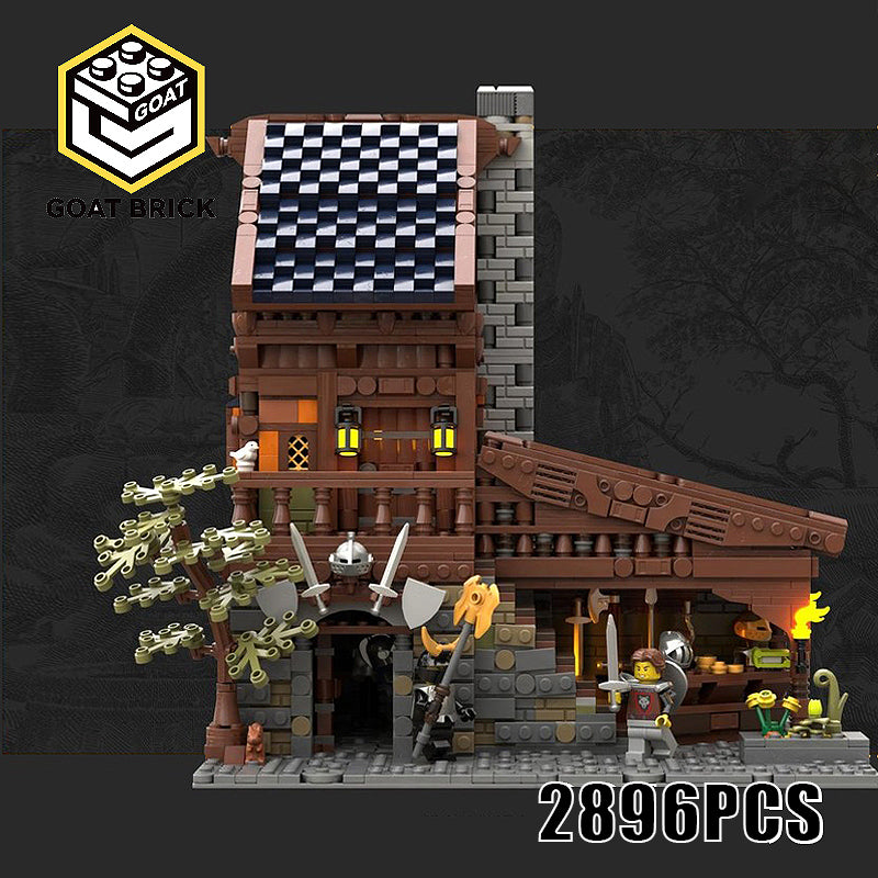 Goat Bricks MEDIEVAL MODULAR SERIES 1 - BLACKSMITH'S FORGE Building Blocks Model