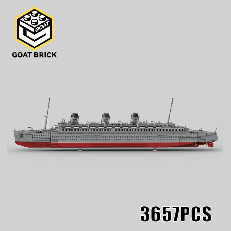 Goat Bricks RMS Queen Mary WWII Building Blocks Model