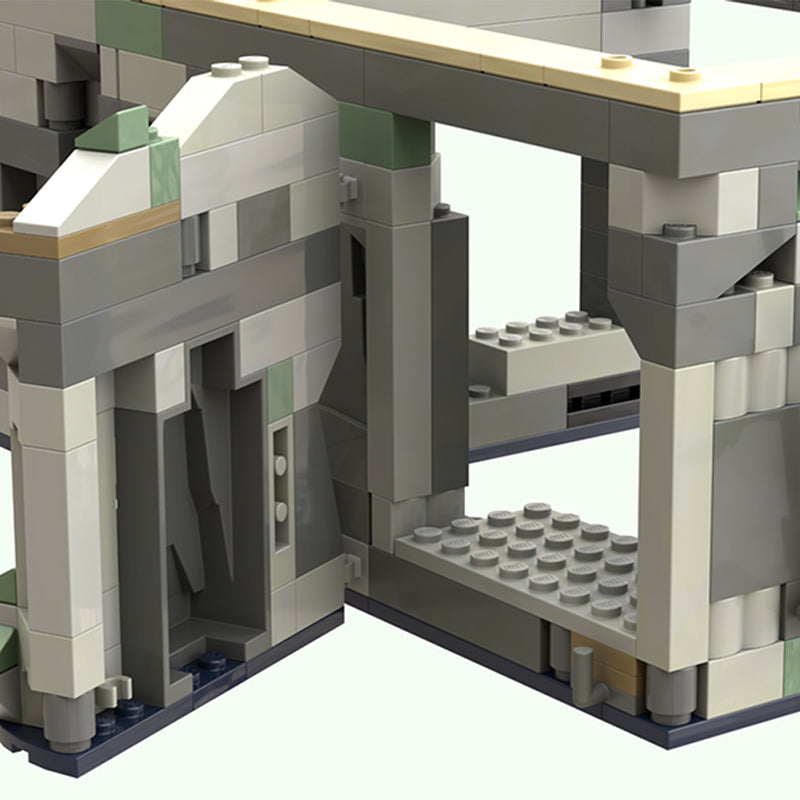 Goat Bricks Magical Movie HP Castle - Viaduct Entrance Merged Building Blocks Model