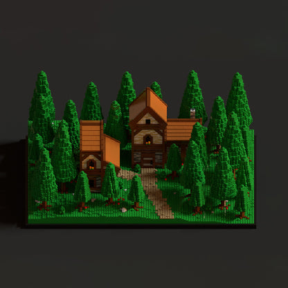 Goat Bricks Forest Houses Building Blocks Model