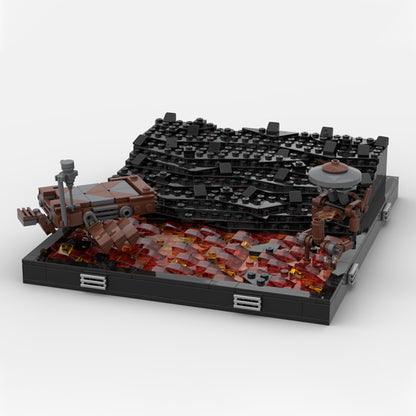 Goat Bricks Star Movie Mustafar duel Diorama Building Blocks Model