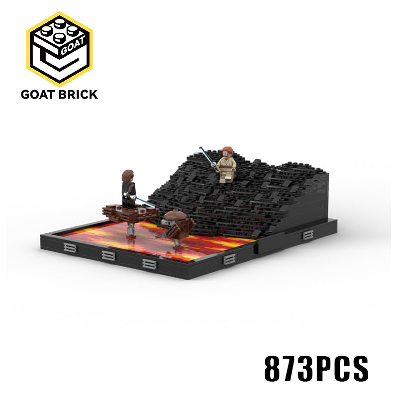 Goat Bricks Star Movie The Duel on Mustafar Building Blocks Model