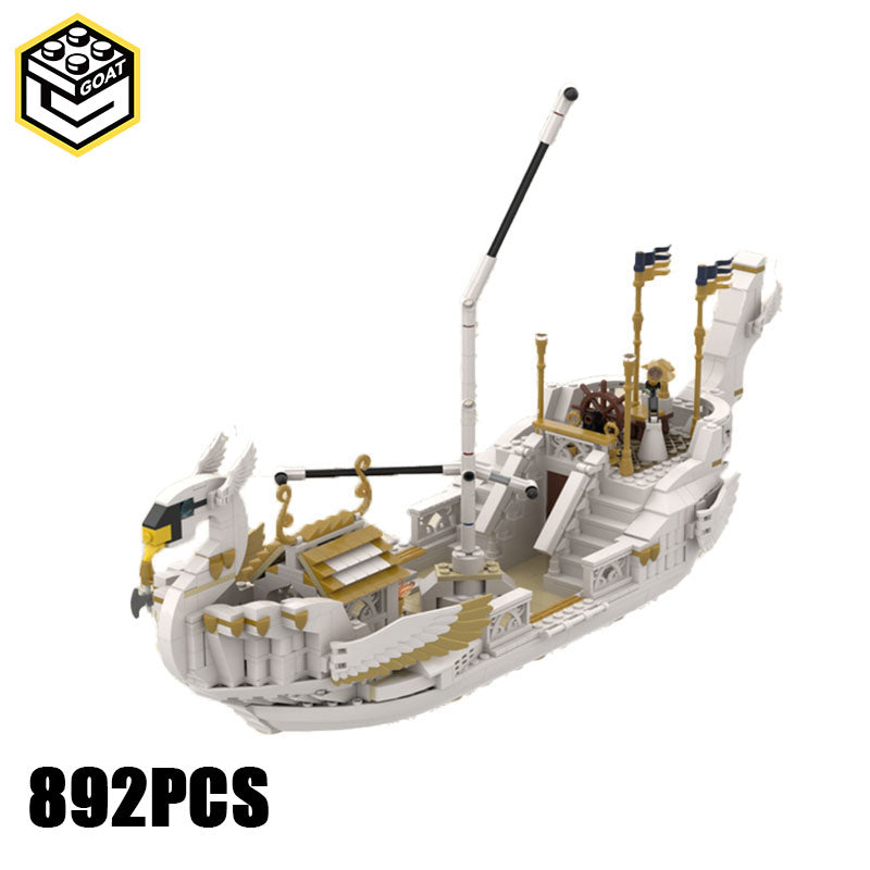 Goat Bricks Lothlorien Swan Ship Building Blocks Model